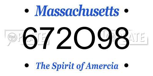 672O98 Massachusetts License Plate