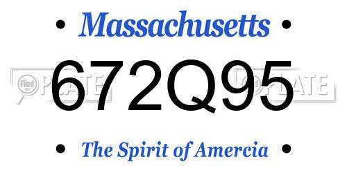 672Q95 Massachusetts License Plate