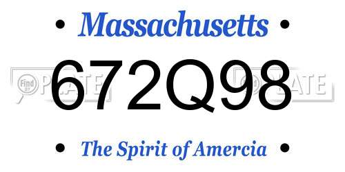 672Q98 Massachusetts License Plate