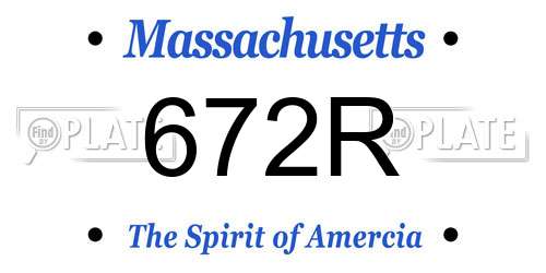 672R Massachusetts License Plate