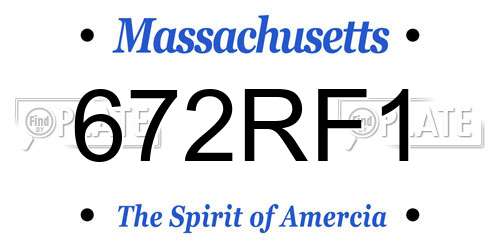 672RF1 Massachusetts License Plate