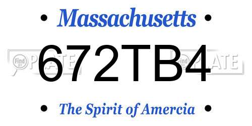 672TB4 Massachusetts License Plate