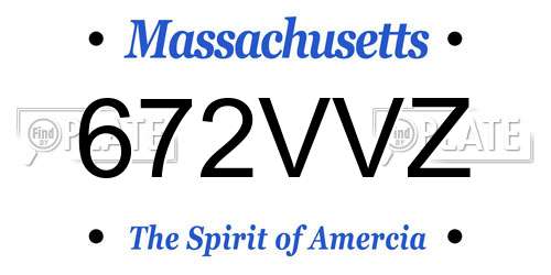672VVZ Massachusetts License Plate