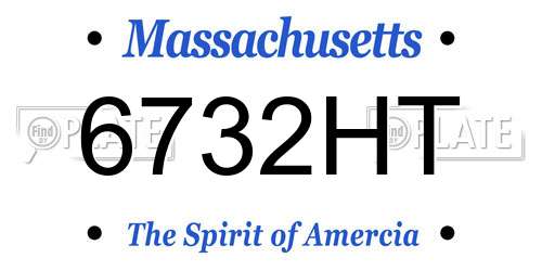 6732HT Massachusetts License Plate