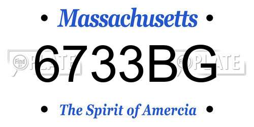 6733BG Massachusetts License Plate