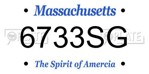 6733SG Massachusetts License Plate
