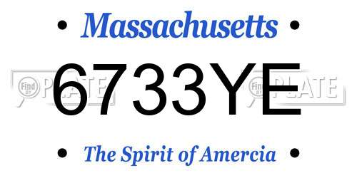6733YE Massachusetts License Plate