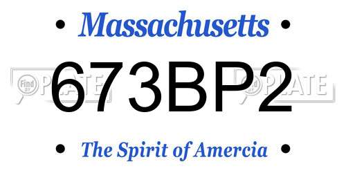 673BP2 Massachusetts License Plate