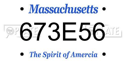 673E56 Massachusetts License Plate
