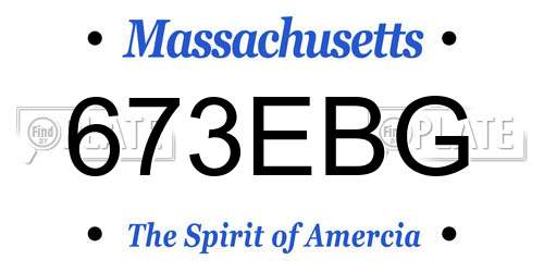673EBG Massachusetts License Plate