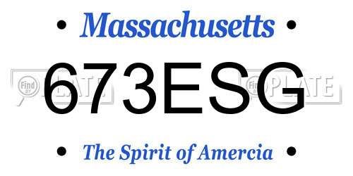 673ESG Massachusetts License Plate
