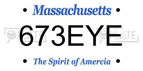 673EYE Massachusetts License Plate