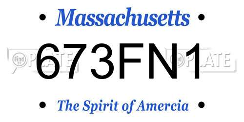 673FN1 Massachusetts License Plate
