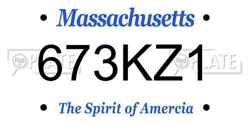 673KZ1 Massachusetts License Plate