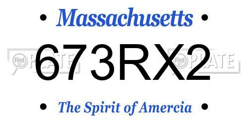 673RX2 Massachusetts License Plate