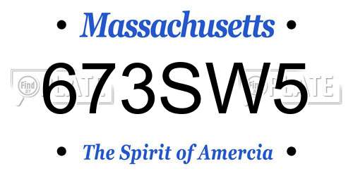 673SW5 Massachusetts License Plate