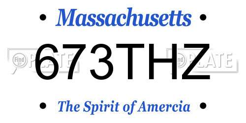 673THZ Massachusetts License Plate