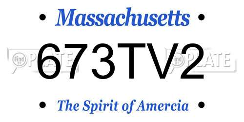 673TV2 Massachusetts License Plate