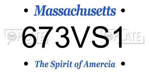 673VS1 Massachusetts License Plate