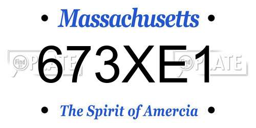 673XE1 Massachusetts License Plate