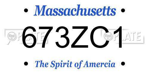 673ZC1 Massachusetts License Plate