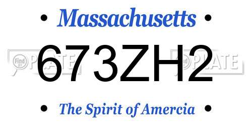 673ZH2 Massachusetts License Plate