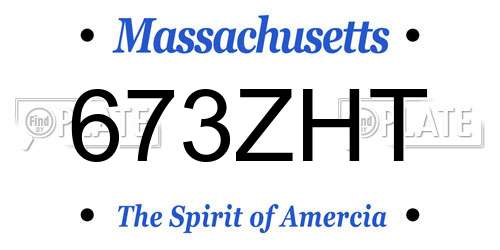 673ZHT Massachusetts License Plate