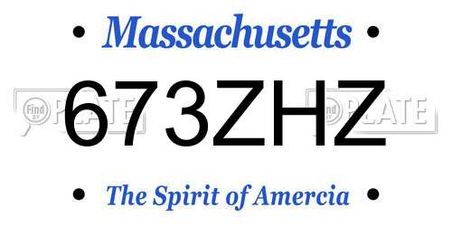 673ZHZ Massachusetts License Plate
