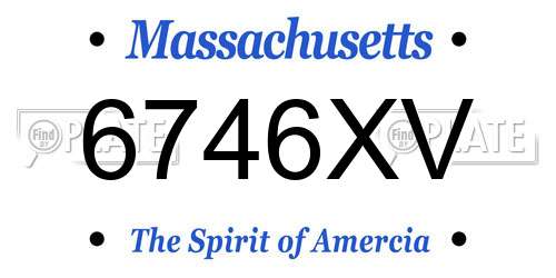 6746XV Massachusetts License Plate