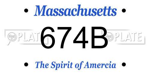 674B Massachusetts License Plate
