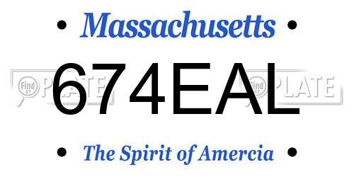 674EAL Massachusetts License Plate