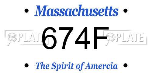 674F Massachusetts License Plate