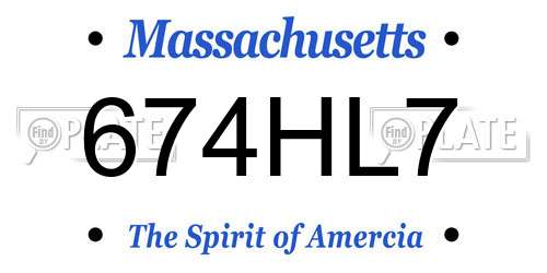 674HL7 Massachusetts License Plate