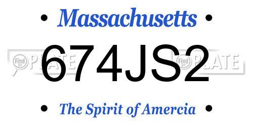 674JS2 Massachusetts License Plate