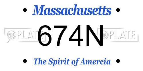 674N Massachusetts License Plate