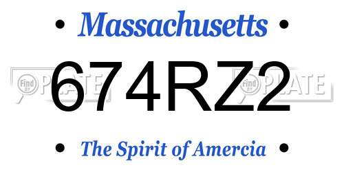 674RZ2 Massachusetts License Plate