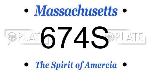674S Massachusetts License Plate