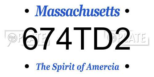 674TD2 Massachusetts License Plate