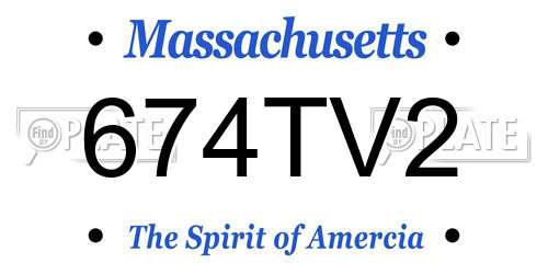 674TV2 Massachusetts License Plate