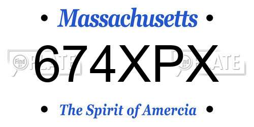 674XPX Massachusetts License Plate