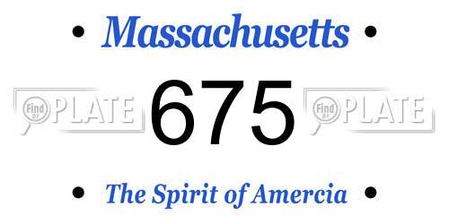 675 Massachusetts License Plate