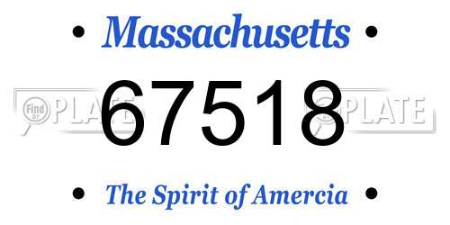 67518 Massachusetts License Plate