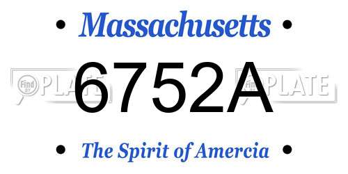 6752A Massachusetts License Plate