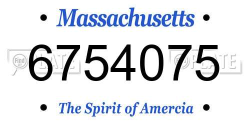 6754075 Massachusetts License Plate