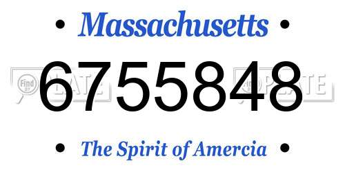 6755848 Massachusetts License Plate