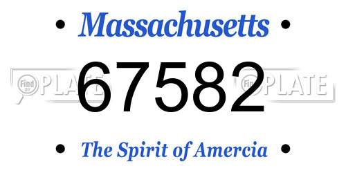 67582 Massachusetts License Plate