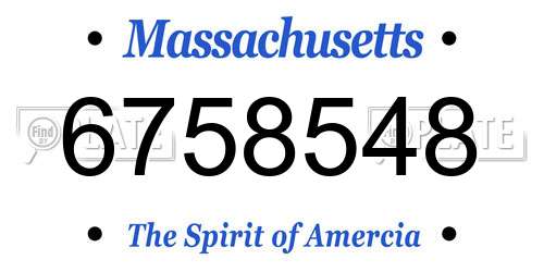 6758548 Massachusetts License Plate