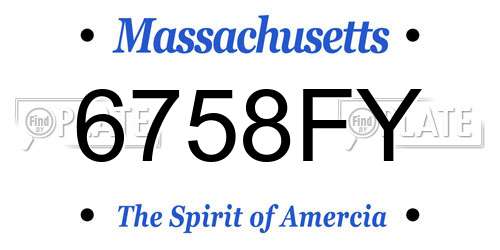 6758FY Massachusetts License Plate