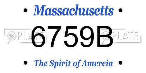 6759B Massachusetts License Plate