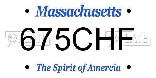 675CHF Massachusetts License Plate